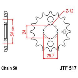 JT Zębatka przednia 17z 530