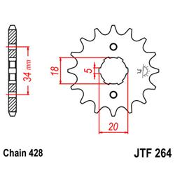 JT Zębatka przednia 17z 428, 7260953