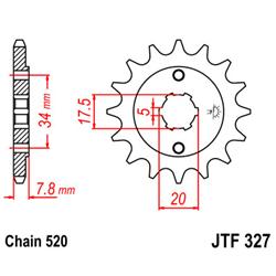 JT Zębatka przednia 15z 520