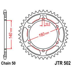 JT Zębatka tylna 45z 530 Kawasaki