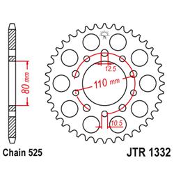 JT Zębatka tył 44z 525 typ Honda