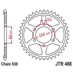 JT Zębatka tył 44z 530 typ Kawasaki