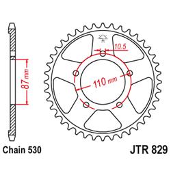 JT Zębatka tył 43z 530 typ Suzuki