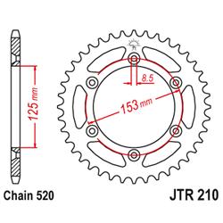 JT Zębatka tył 49z 520 Honda CR CRF XR