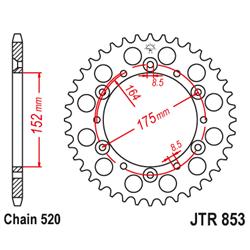 JT Zębatka tył 51z 520 Yamaha YZ WR TT