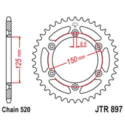 JT Zębatka tył 45z 520 KTM, Husaberg