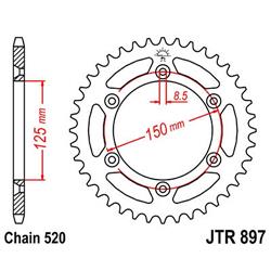 JT Zębatka tył 50z 520 stalowa do KTM-5604