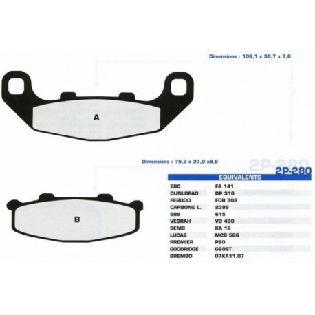 Nissin Klocki hamulcowe Kawasaki GPZ 500 , ZR 550 , Suzuki GSX 1100 G