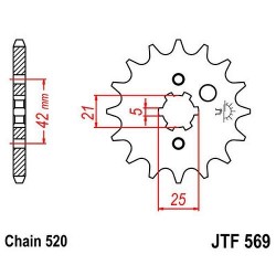 JT Zębatka przednia 13z 520 typ Yamaha / Kawasaki