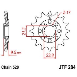 JT Zębatka przednia 15z 520 do Honda