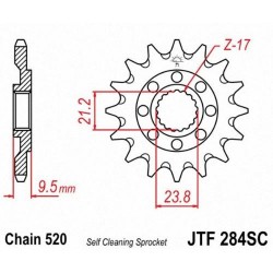 JT Zębatka przednia 13z 520 Self Clean do Honda