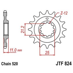 JT Zębatka przednia 14z 520 do Husqvarna